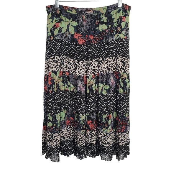 Sarah Arizona Dresses & Skirts - Sarah Arizona Size XL Skirt Boho Maxi Tropical Floral Animal Polka Dot Pull On
